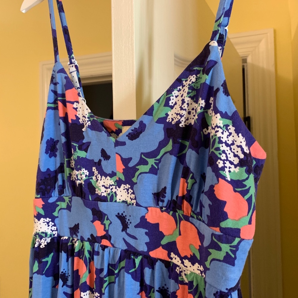 ModCloth retro floral maxi dress S/M stretch tank